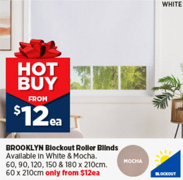 BROOKLYN Blockout Roller Blinds offer at Spotlight