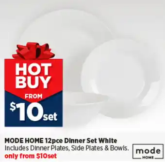 MODE HOME 12pce Dinner Set White
