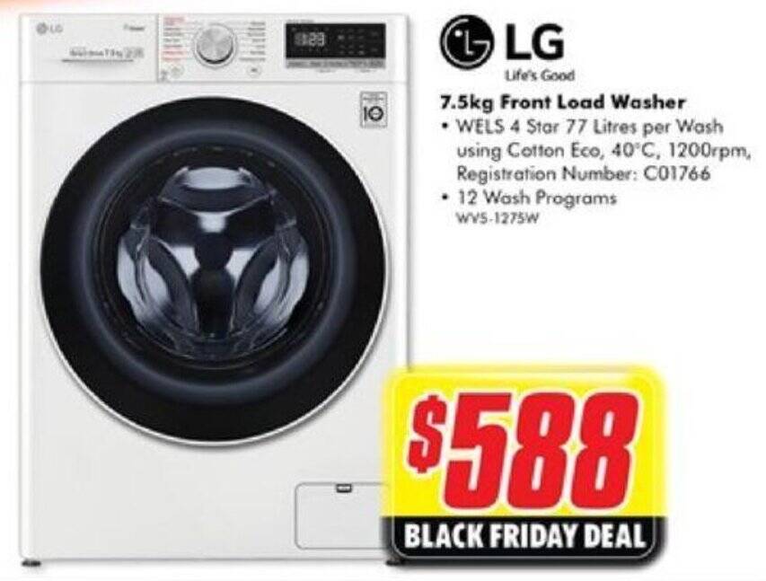 7.5kg Front Load Washer offer at The Good Guys