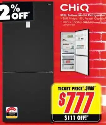 The Good Guys 396L Bottom Mount Refrigerator offer