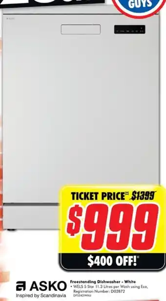 The Good Guys Freestanding Dishwasher - White offer