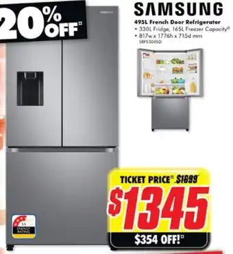 The Good Guys 495L French Door Refrigerator offer