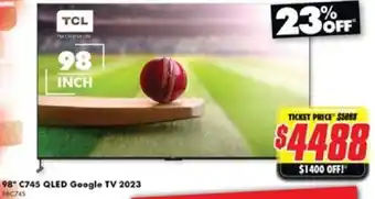 The Good Guys 98 C745 QLED Google TV 2023 offer