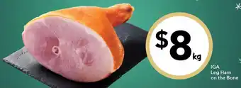 Ritchies IGA Leg Ham on the Bone offer