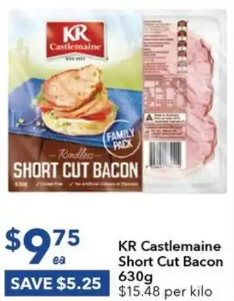 Ritchies KR Castlemaine Short Cut Bacon 630g offer