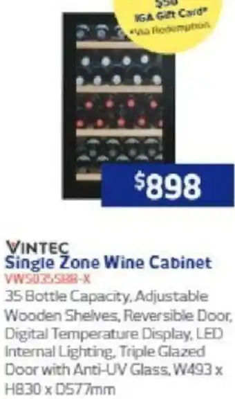 Retravision Single Zone Wine Cabinet offer
