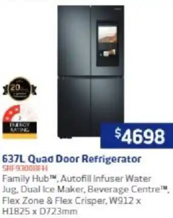 637L Quad Door Refrigerator