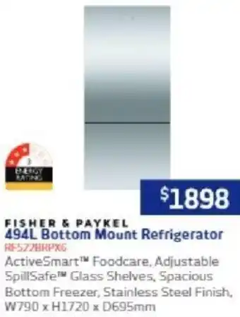 494L Bottom Mount Refrigerator