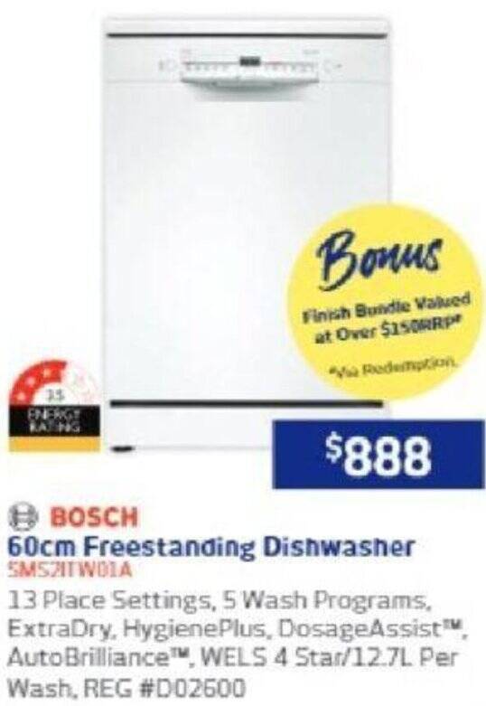 60cm Freestanding Dishwasher offer at Retravision