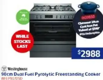Retravision 90cm Dual Fuel Pyrolytic Freestanding Cooker offer