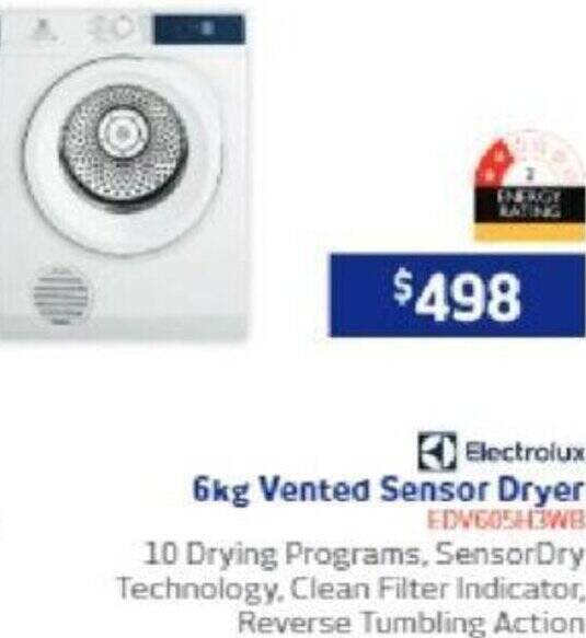 6kg Vented Sensor Dryer offer at Retravision
