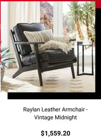 Raylan Leather Armchair - Vintage Midnight