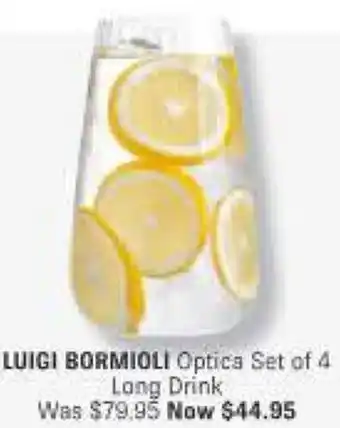 LUIGI BORMIOLI Optica Set of 4 Long Drink