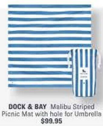 Minimax DOCK & BAY Malibu Striped Picnic Mat with hole for Umbrella offer