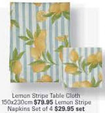Minimax Lemon Stripe Table Cloth 150x230cm offer