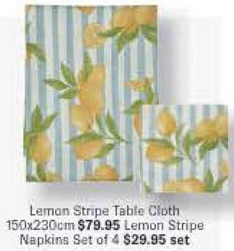 Minimax Lemon Stripe Table Cloth 150x230cm offer