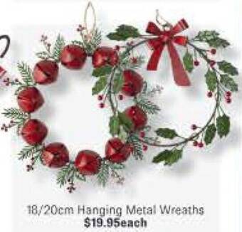Minimax 18/20cm Hanging Metal Wreaths offer