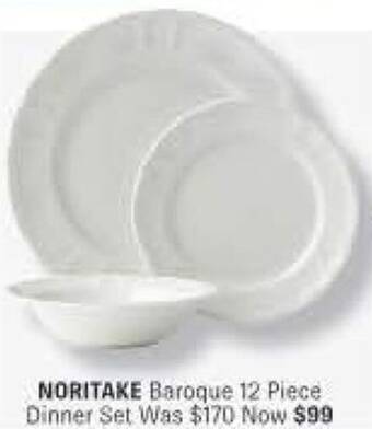 Minimax NORITAKE Baroque 12 Piece Dinner Set offer