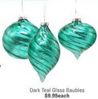 Minimax Dark Teal Glass Baubles offer