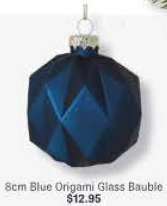 Minimax 8cm Blue Ongami Glass Bauble offer