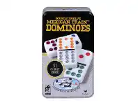 Mr Toys Cardinal Classic Double 12 Mexican Train Colour Dominoes in Tin offer