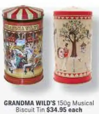GRANDMA WILD'S 150g Musical Biscuit Tin