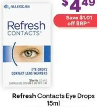Discount Drug Stores Refresh Contacts Eye Drops 15ml offer