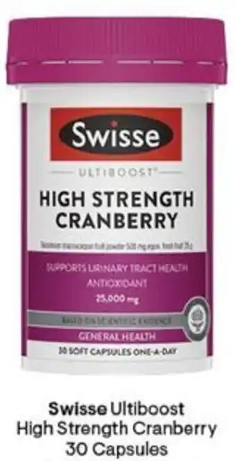 Discount Drug Stores Swisse Ultiboost High Strength Cranberry 30 Capsules offer