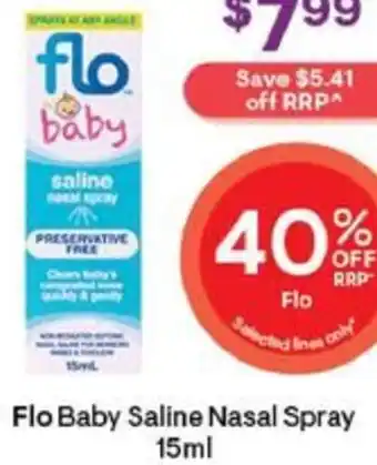 Discount Drug Stores Flo Baby Saline Nasal Spray 15ml offer