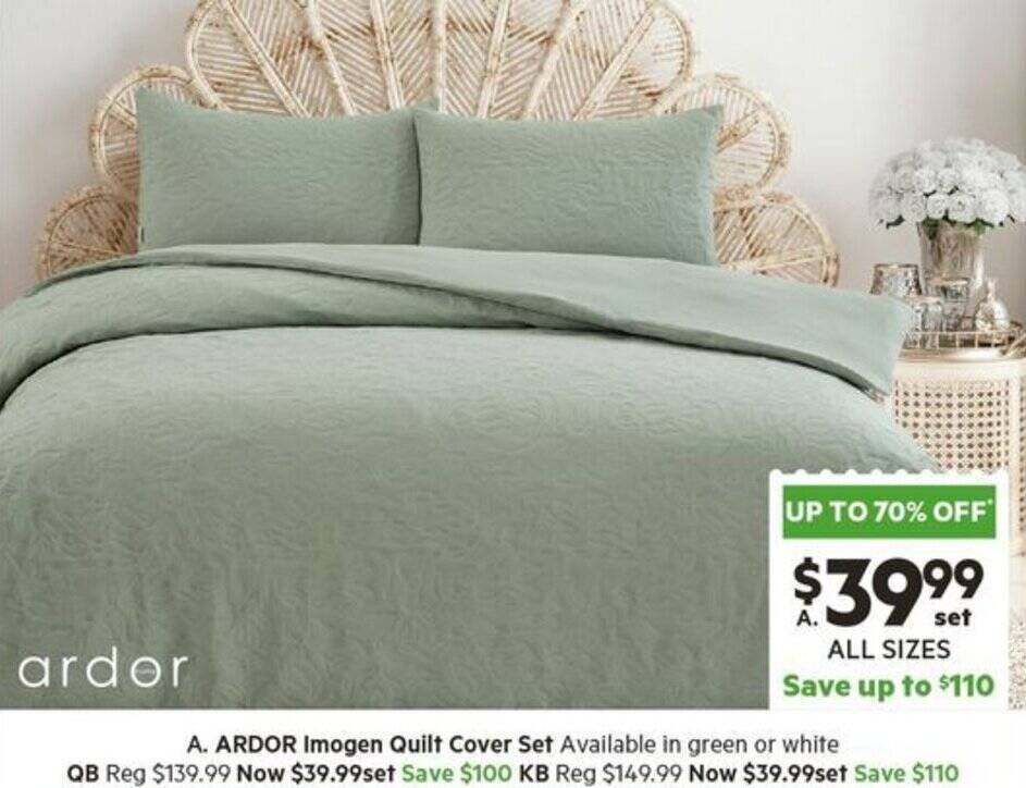 ARDOR Imogen Quilt Cover Set offer at Harris Scarfe