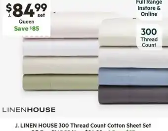 Harris Scarfe LINEN HOUSE 300 Thread Count Cotton Sheet Set offer