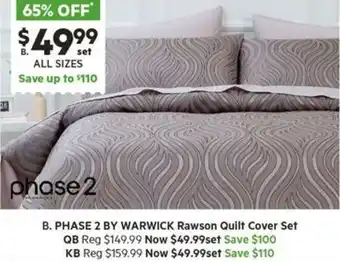 PHASE 2 BY WARWICK Rawson Quilt Cover Set