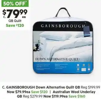 Harris Scarfe GAINSBOROUGH Down Alternative Quilt QB offer