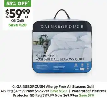 Harris Scarfe GAINSBOROUGH Allergy Free All Seasons Quilt offer