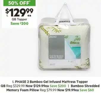 Harris Scarfe PHASE 2 Bamboo Gel Infused Mattress Topper offer