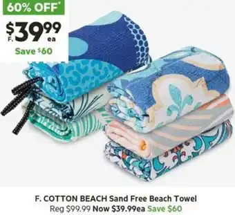 Harris Scarfe COTTON BEACH Sand Free Beach Towel offer