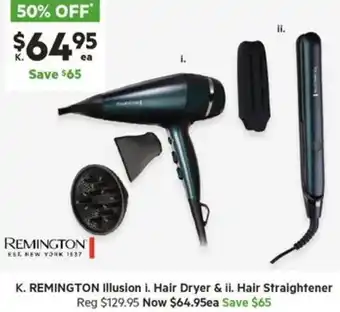 Harris Scarfe REMINGTON Illusion, Hair Dryer & Hair Straightener offer