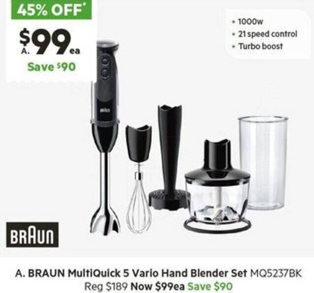BRAUN MultiQuick 5 Vario Hand Blender Set offer at Harris Scarfe