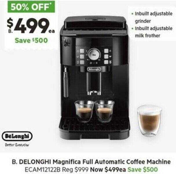 DELONGHI Magnifica Full Automatic Coffee Machine offer at Harris Scarfe