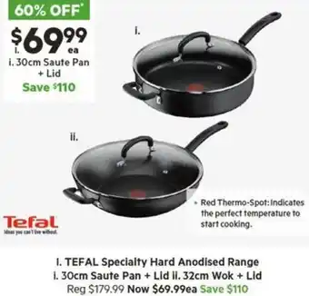 Harris Scarfe TEFAL Specialty Hard Anodised Range offer