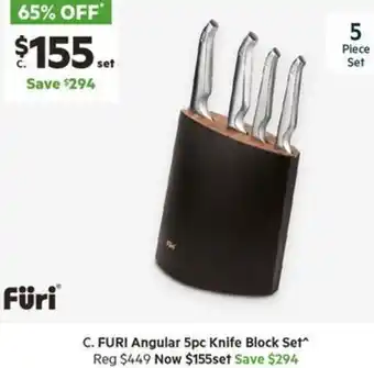 Harris Scarfe FURI Angular 5pc Knife Block Set offer