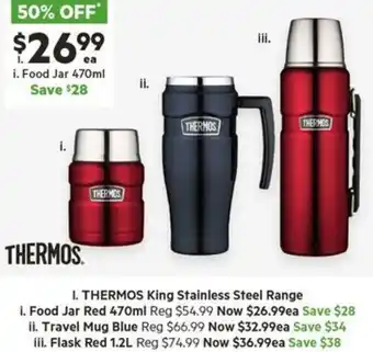 Harris Scarfe THERMOS King Stainless Steel Range offer