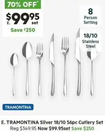 TRAMONTINA Silver 18/10 56pc Cutlery Set