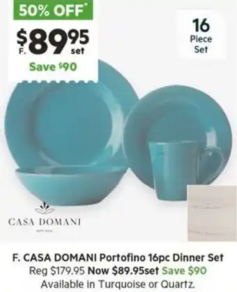 CASA DOMANI Portofino 16pc Dinner Set