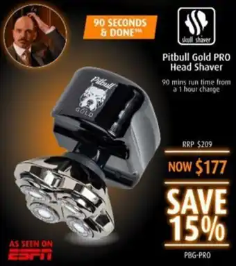 Shaver Shop Pitbull Gold PRO Head Shaver offer