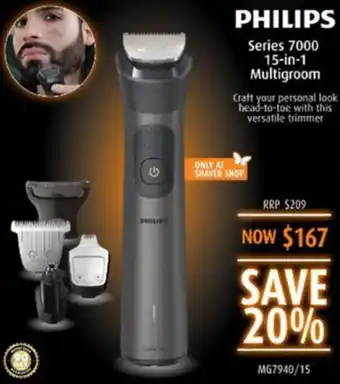 Shaver Shop Series 7000 15-in-1 Multigroom offer