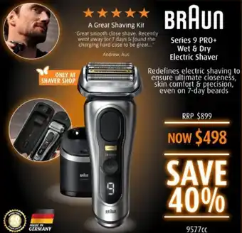 Shaver Shop Series 9 PRO+ Wet & Dry Electric Shaver offer