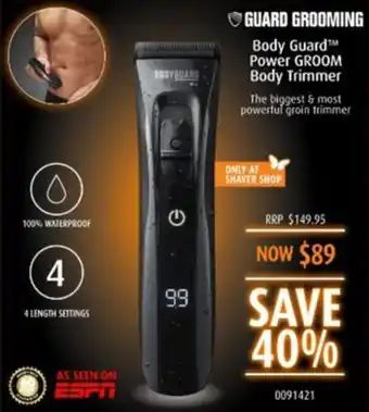 Shaver Shop Body Guard Power GROOM Body Trimmer offer