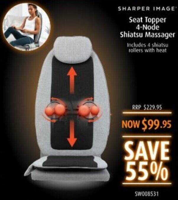 Shaver Shop Seat Topper 4-Node Shiatsu Massager offer