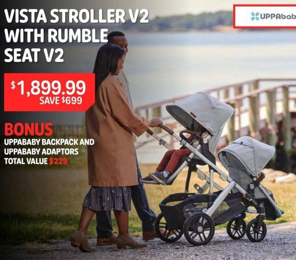 Baby Kingdom VISTA STROLLER V2 WITH RUMBLE SEAT V2 offer